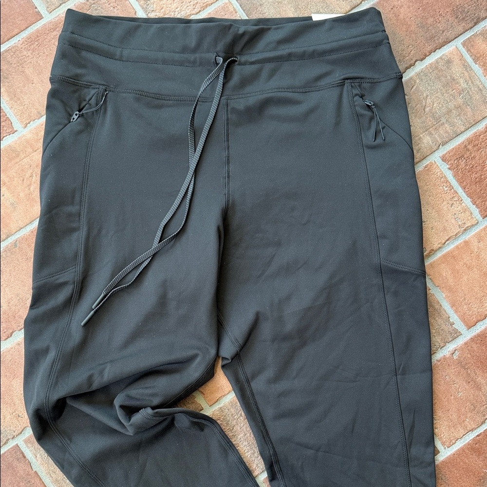 OFFLINE By Aerie Black High-Rise Warmup Leggings with Drawstring